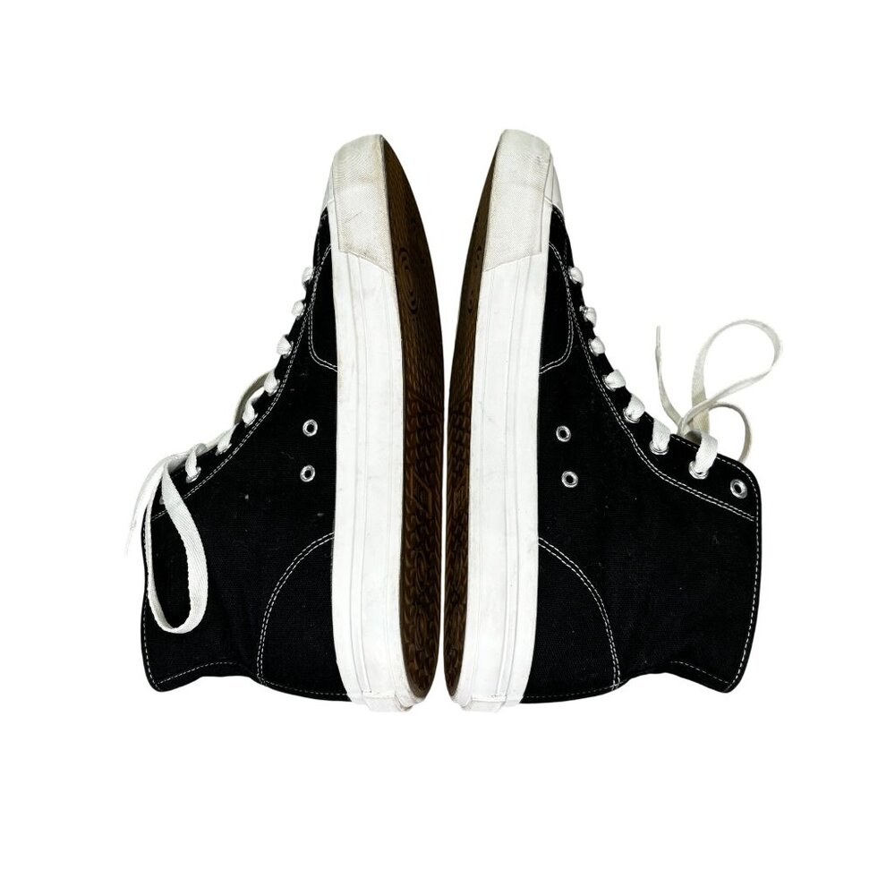 H&M Mens High-Top Canvas Sneakers US 10 EUR 43 Black & White Casual Shoes - Picture 4 of 7